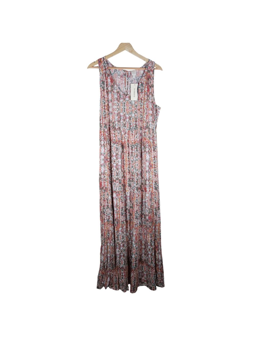 Roan + Ryan Womens Dress Medium Boho Floral Print Sleeveless Maxi Summer Casual